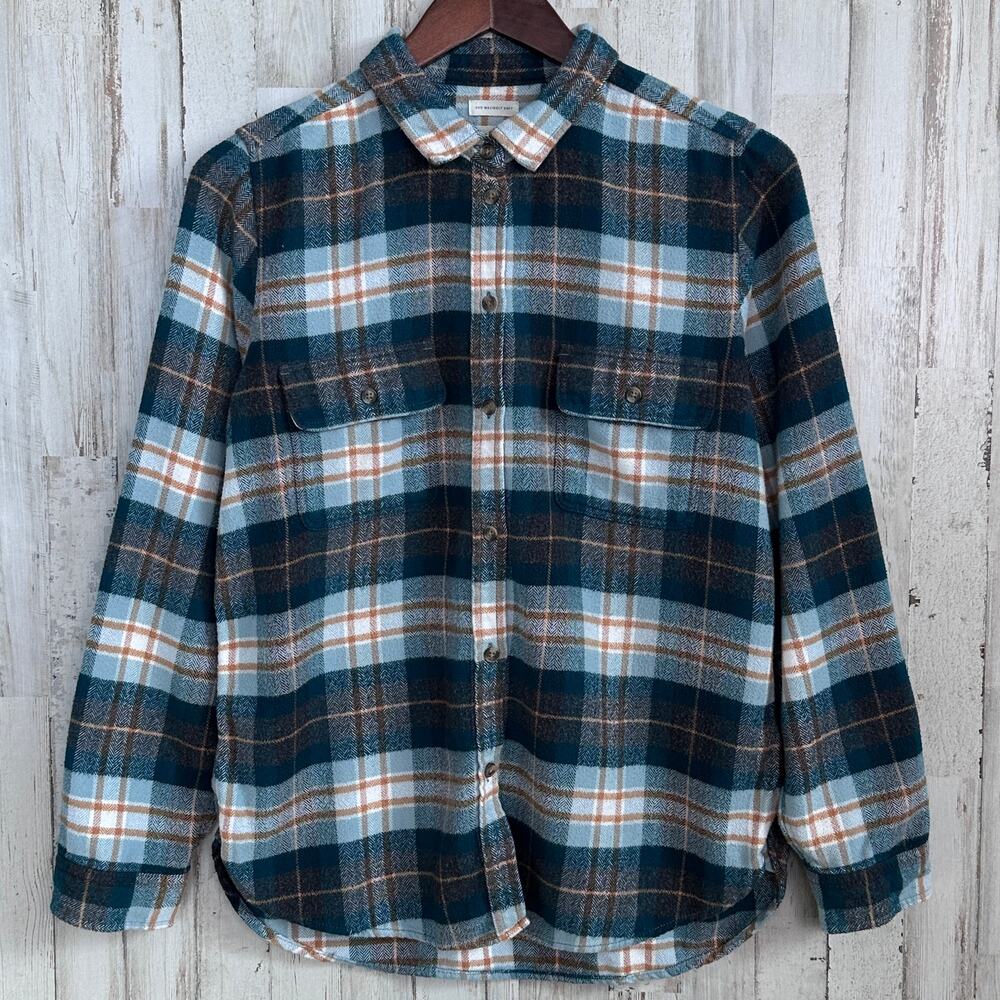 American Eagle Ahhmazingly Soft Flannel Shirt L Green Plaid Classic Fit EUC